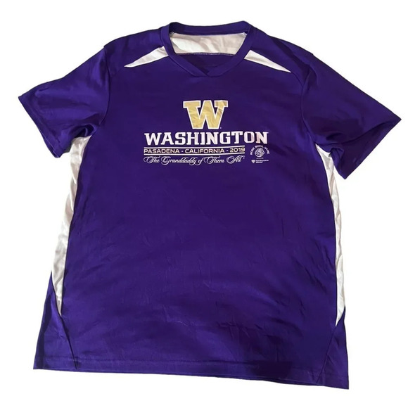 Men's Washington Huskies Size Large Purple Short Sleeve T Shirt - Picture 1 of 3